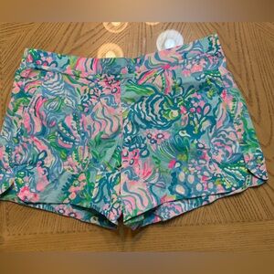 Lilly Pulitzer Vibrant Pink and Blue High Waist Shorts